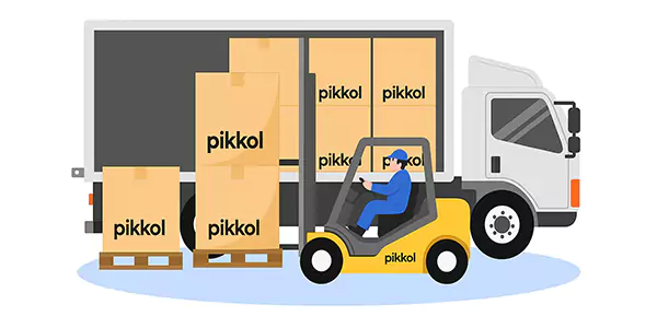 Containerized trucks fleet ready for dispatch