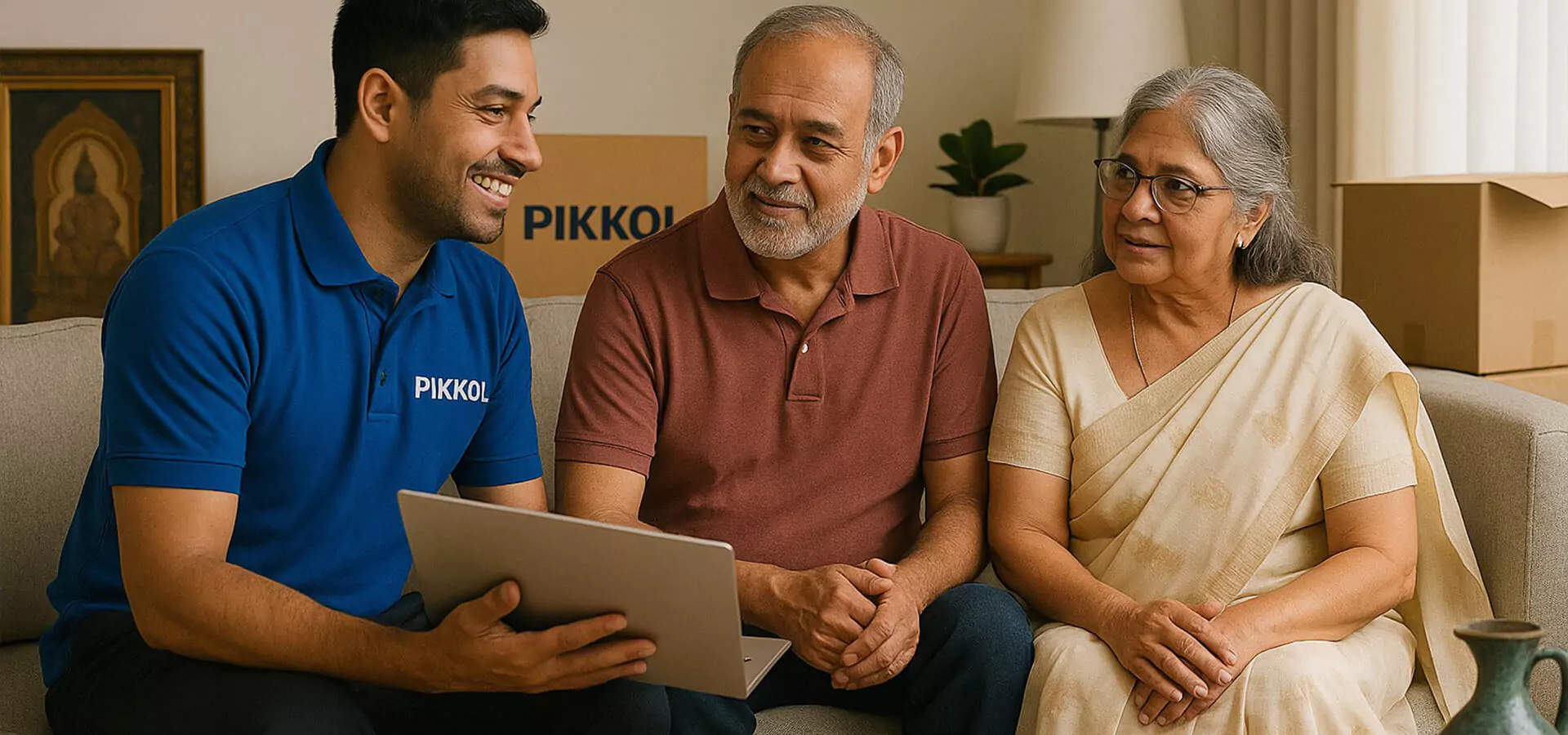 Smiling Customer Representing Happy Relocation Experience with Pikkol