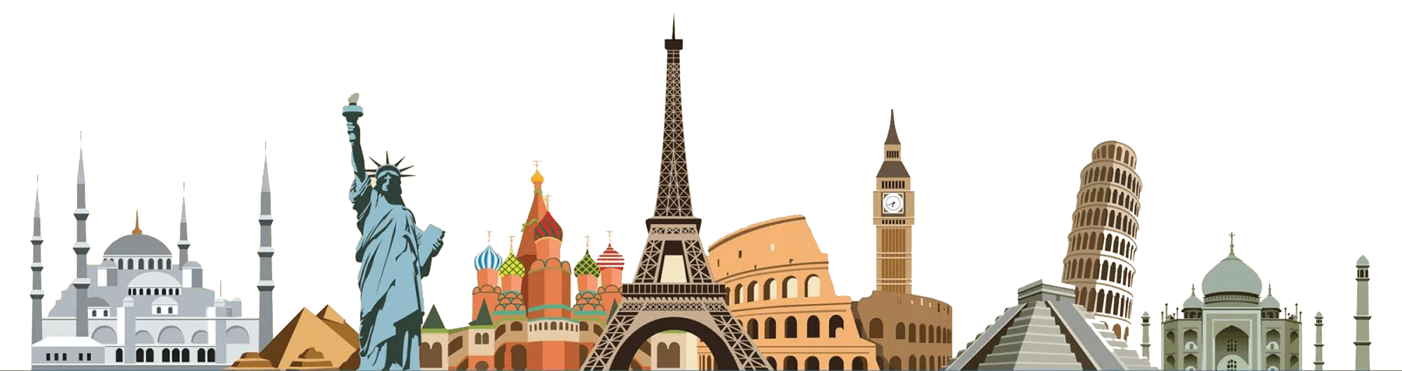 Famous Landmarks and Attractions Depicting New Destinations