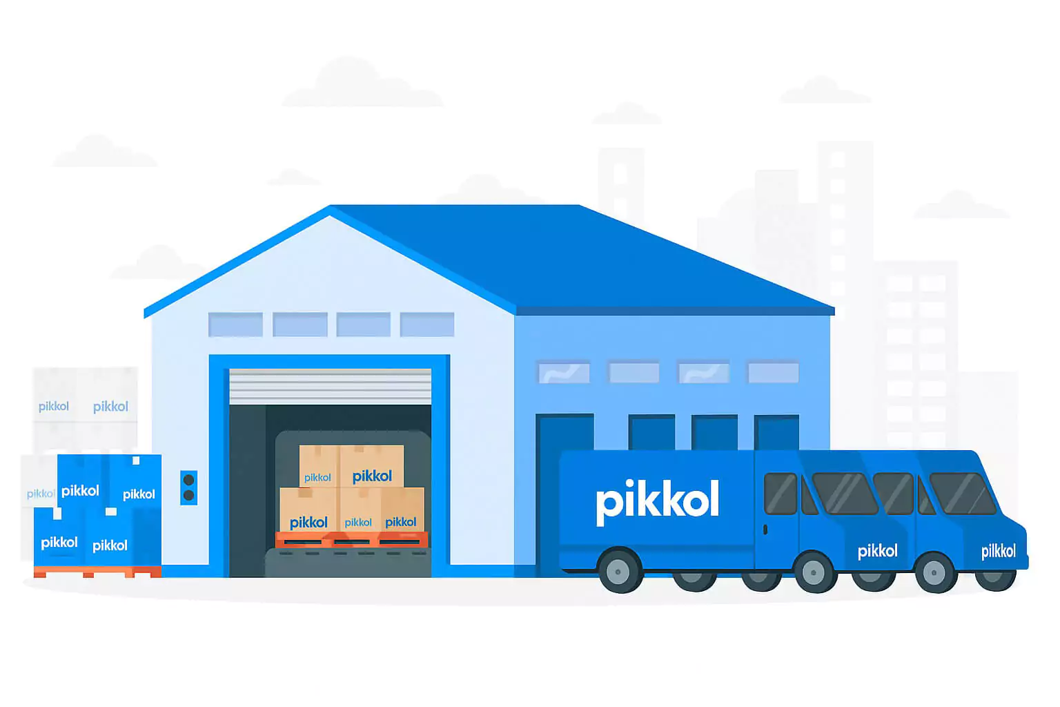 Exterior view of a warehouse representing safe and organized storage services